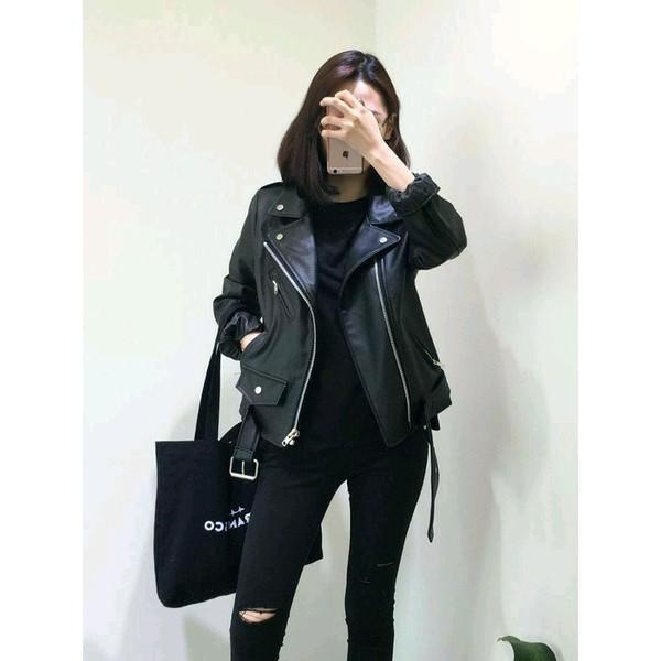 Jaket kulit Wanita Korea Blazer Hijab Outfit Ootd Premium Mamba Mafia Ramones keren nyaman