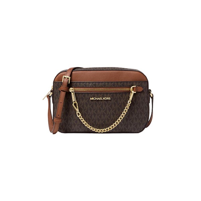 Tas Wanita Cewek Perempuan MK Jet Set Large Logo Zip Chain Crossbody Bag - Brown 100% ORIGINAL