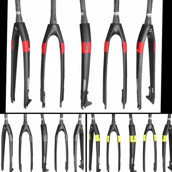 PROMO BIG SALE Fork Rigid Full Carbon Tapered Toseek MTB . Garpu Sepeda Taperred Bike