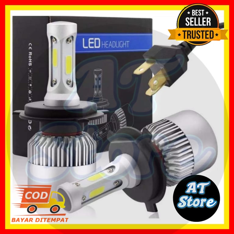 ( 2pcs ) [ORIGINAL 100%] Lampu Mobil S2 LED H4 72w COB ADA KIPASNYA / Lampu Mobil / LED / H4 / AVANZ