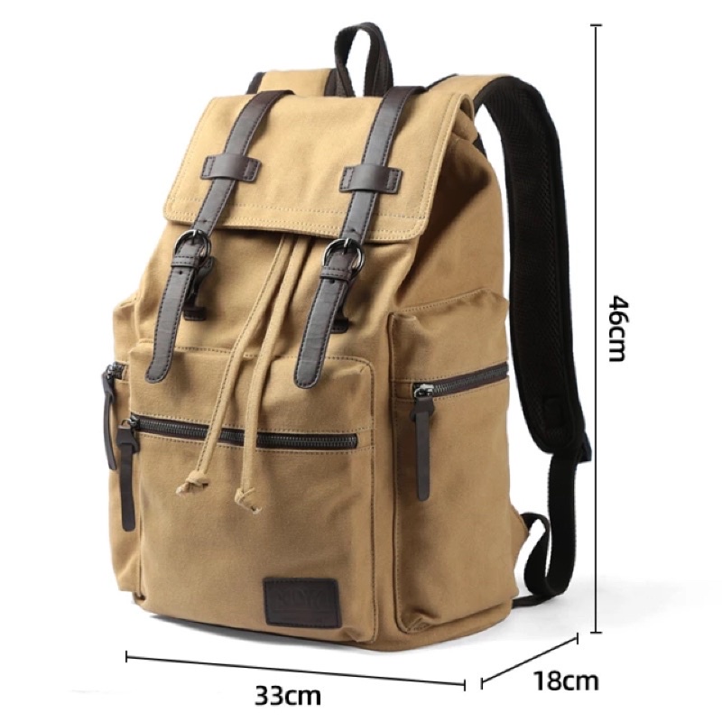 TW43DC GHbag Klub New Arrival - Tas Ransel canvas IAC Backpack Up to 16 inch - Tas Pria Tas Wanita D