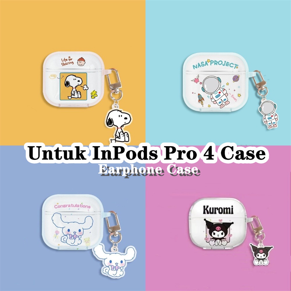 Utility Untuk InPods Pro 4 Case Kartun kreatif transparan Soft Silicone Earphone Case Cover