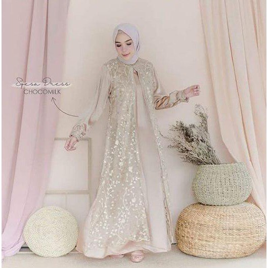 SPESA DRESS - MODEL DRESS SATIN DRES BROKAT TERBARU GAMIS MODERN