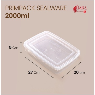 SEALWARE PRIMPACK 2000 ML TEMPAT PENYIMPANAN MAKANAN PLASTIK BENING [Bisa COD]