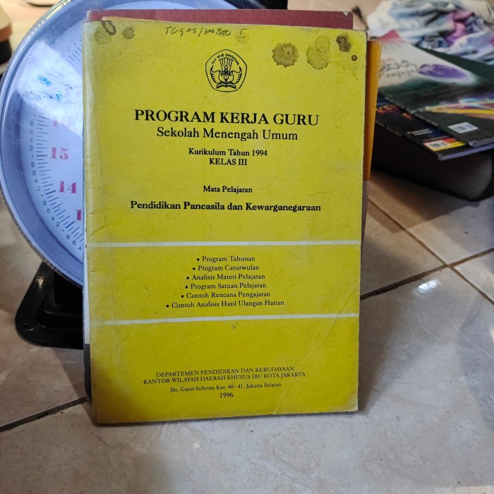 PROGRAM KERJA GURU SMU KELAS 3 1994
