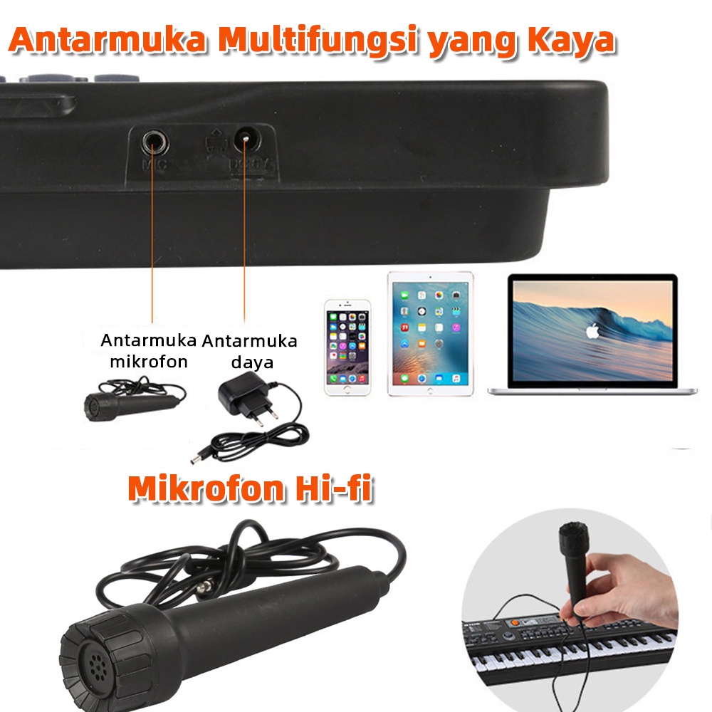 Tatajoy Piano Elektronik Keyboard Piano Anak Mainan elektronik Edukasi Alat Musik Anak nyanyi Mic piano dewasa pemula murah