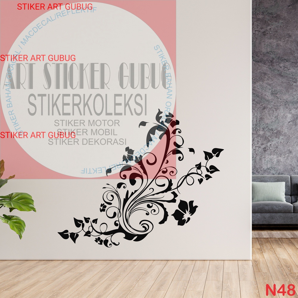 Stiker dinding FLOWER3 sticker cutting wall stiker stiker tembok stiker kaca stiker kamar