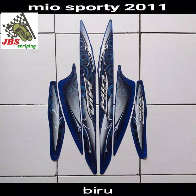 Striping mio smile stiker yamaha mio smile sporty karbu lama thn 2011 biru
