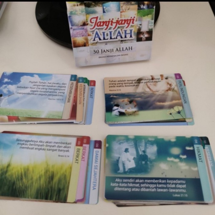 Terlaris ✨ - Kartu ayat alkitab dua bahasa Inggris Indonesia