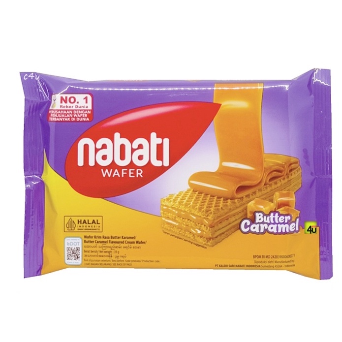 

NABATI WAFER BUTTER CARAMEL WAFER KRIM RASA BUTTER KARAMEL 39 GRAM ORIGINAL