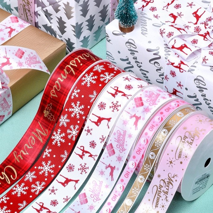 

PITA NATAL NUANSA PINK | CHRISTMAS SATIN GROSGRAIN RIBBON (per yard) - H