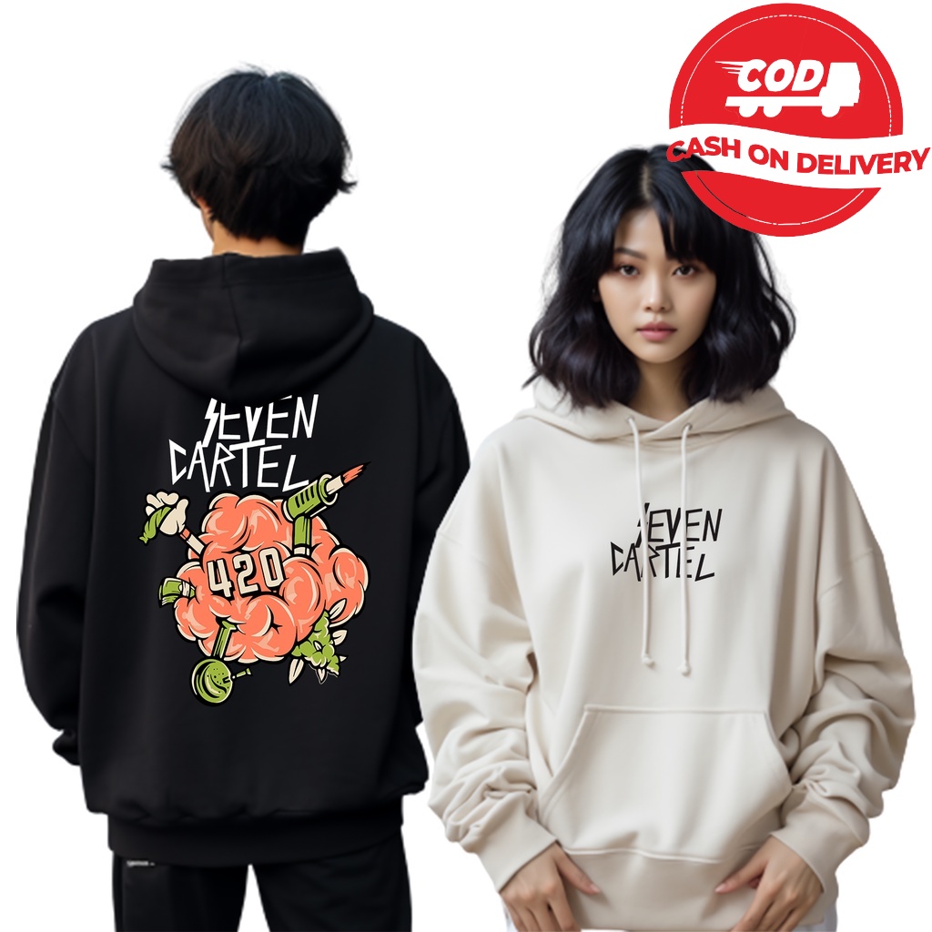 ( Promo COD ) Hoodie Motif Cloud SC Hoodie Kekinian Cloud Hoodie Awan Seven Cartel Pria Dan Wanita F