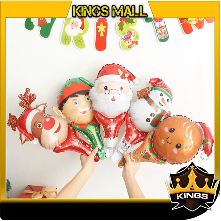 KINGS - 6030 Balon Natal / Balon Natal Foil / Balon Natal Dekorasi / Balon Christmas Hias / Balon Ka