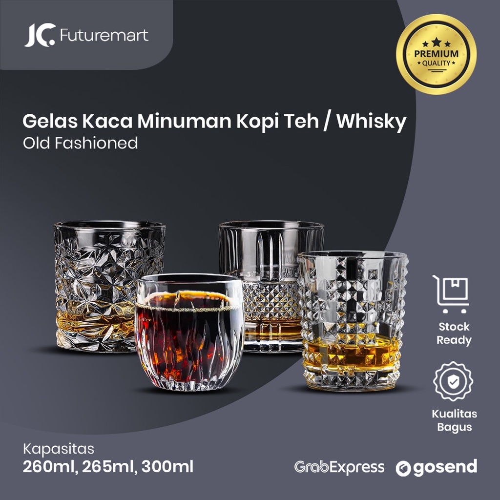 Gelas kaca minuman kopi teh Whiskey Scotch Bourbon Diamond Crystal