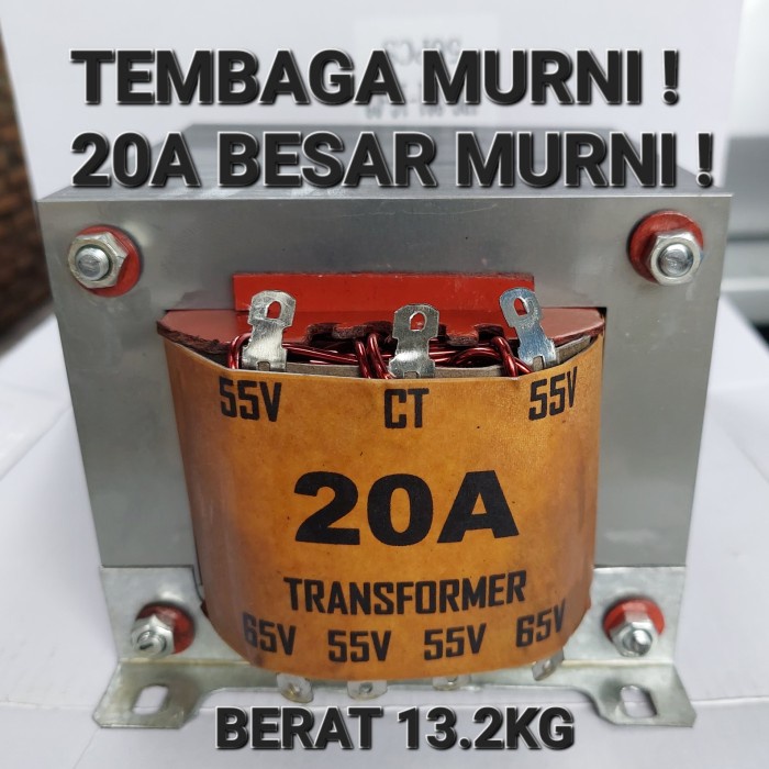 Travo trafo 20A ct murni besar tembaga 65v eragon sekelas era proton