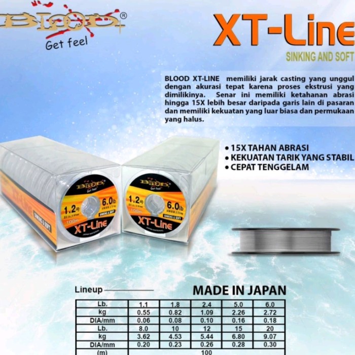 Senar Pancing Blood XT Line Japan 100m Connecting