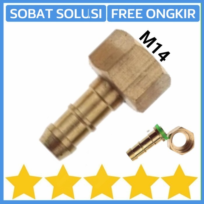 NEPEL FEMALE M14 DRAT DALAM QUICK RELEASE SELANG 5/16 INC - PE 8/11 MM