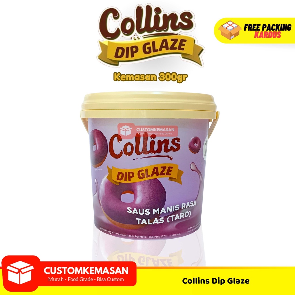 

Collins Dip Glaze Taro 1kg / Dip Glaze / Dip Glaze Collins / Toping Donat /Toping Roti bakar / Toping Kue / Toping Es kulkul