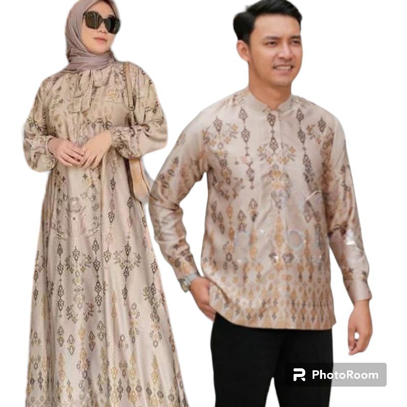 couple maxmara silk premium lengan panjang baju couple maxmara pasangan gamis maxmara couple GAMIS R