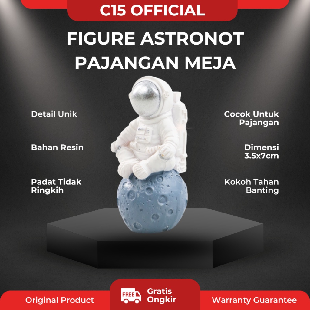 Pajangan Dekorasi Kamar Anak Figure Astronot Spaceman Resin