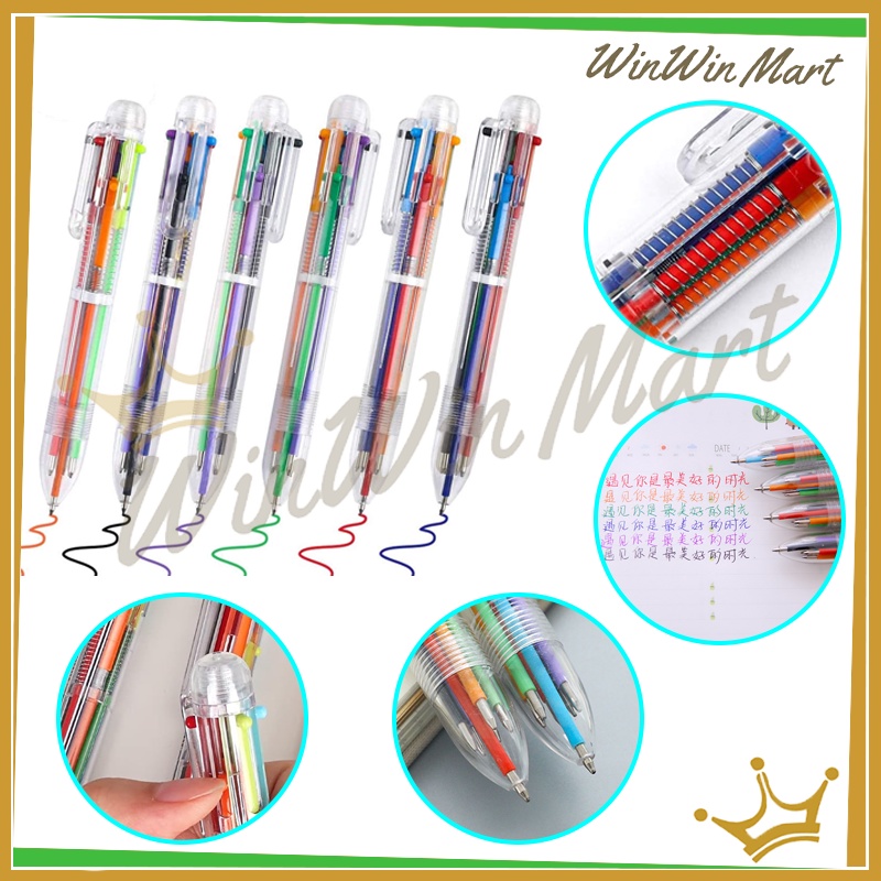 

Pulpen 6 Warna Transparan/pulpen mekanik 6 warna/ Pulpen 6 Warna Transparan Pena