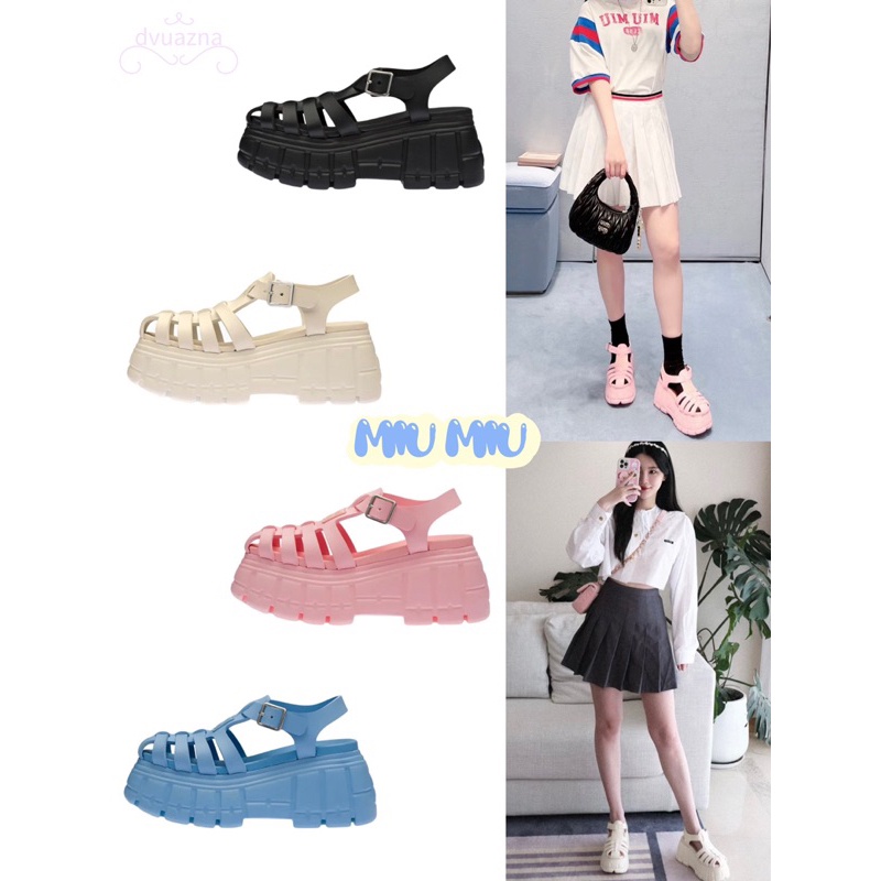 Brand new 100% genuine MIUMIU metal Buckle thick sole shoes