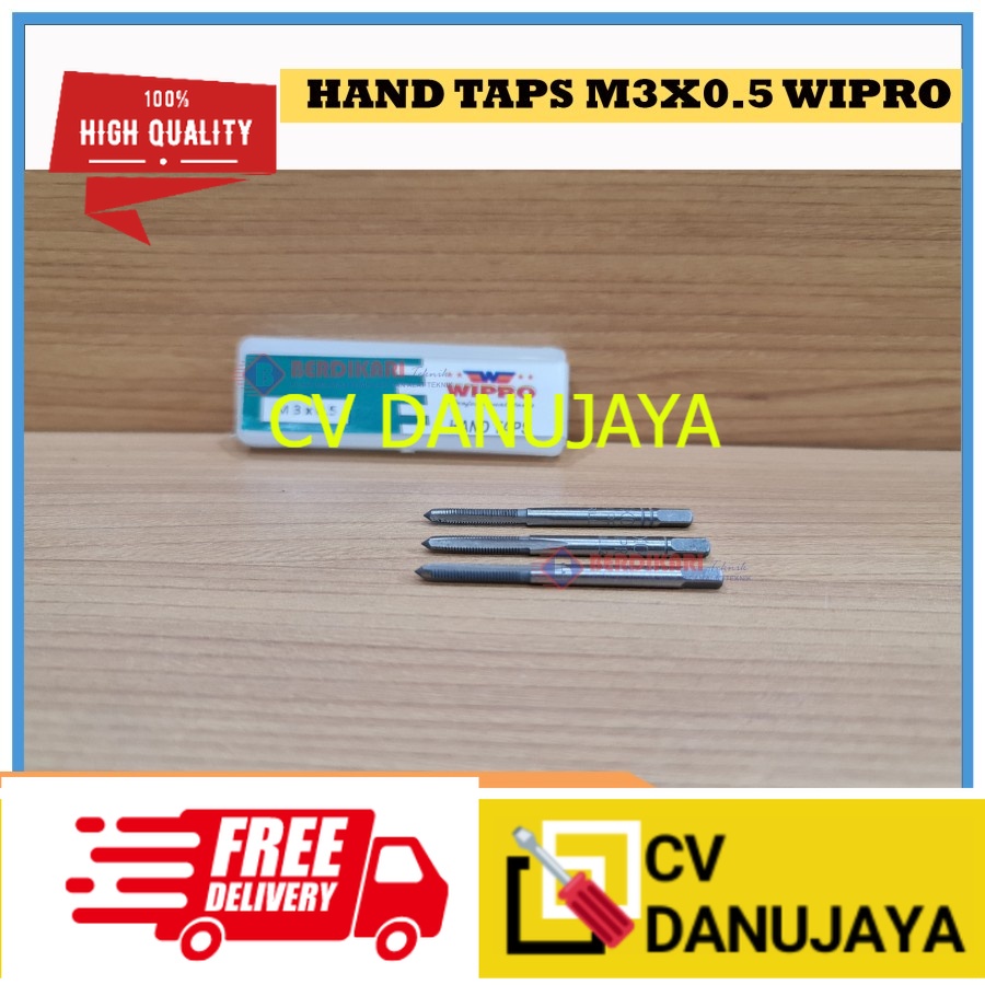 WIPRO M3 x 0.5 Hand Tap Set Manual - Alat pembuat drat