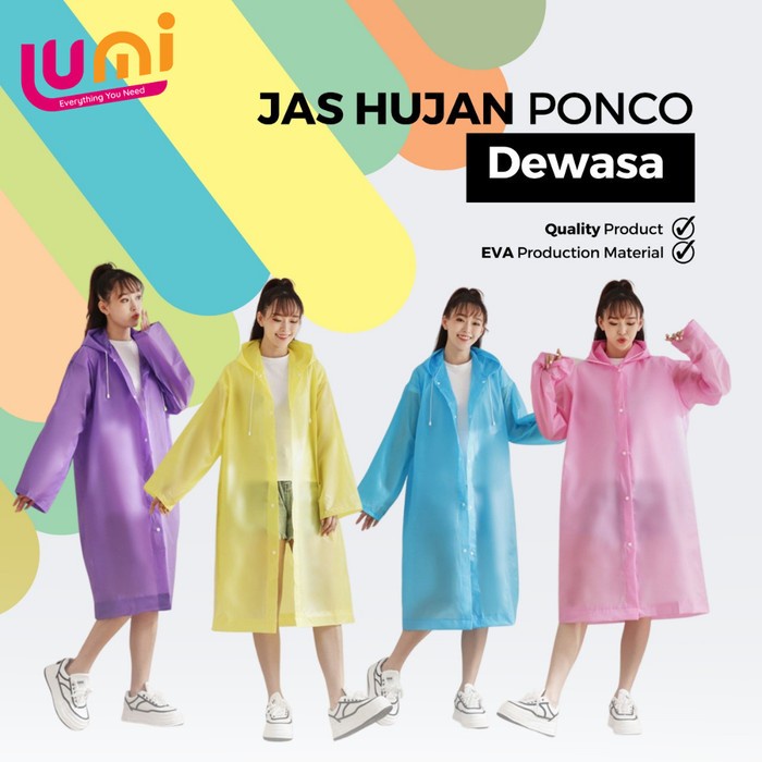 Jas Hujan mantel EVA premium vinyl waterproof anti air Rain Tebal Ori
