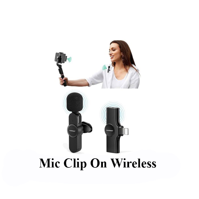 Mic Clip On Wireless Microphone Jepit Youtuber Vlog Iphone Android M1