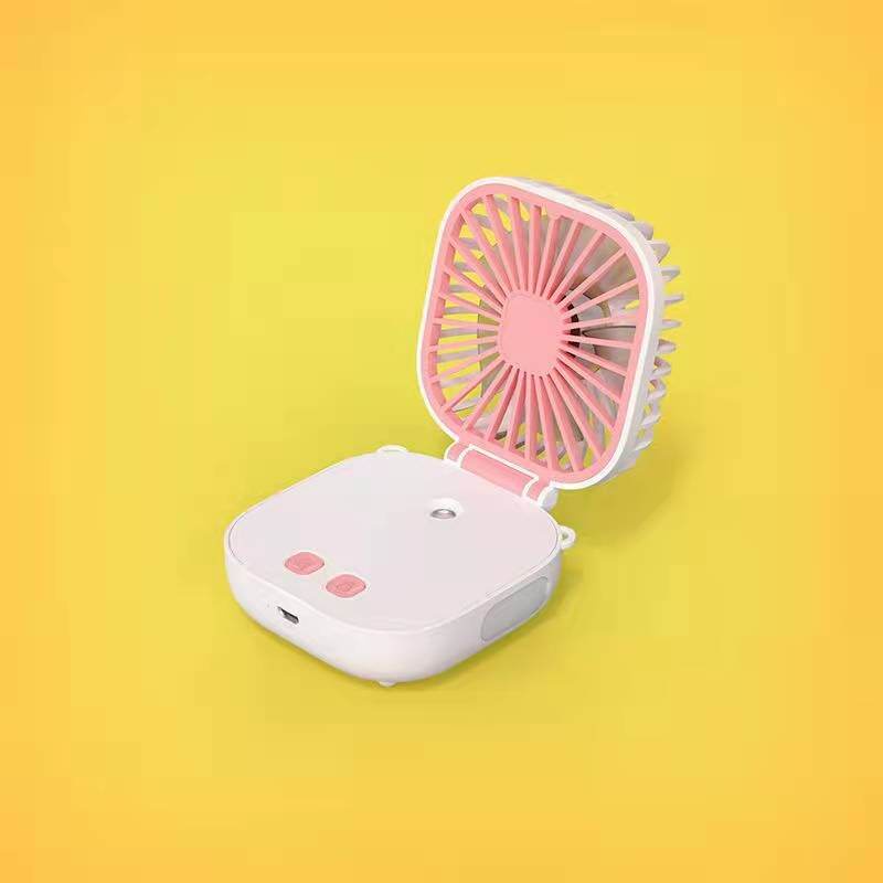 Kipas Angin Mini Portable LED Nano Spray 3in1 Fan Lipat Gantung Leher
