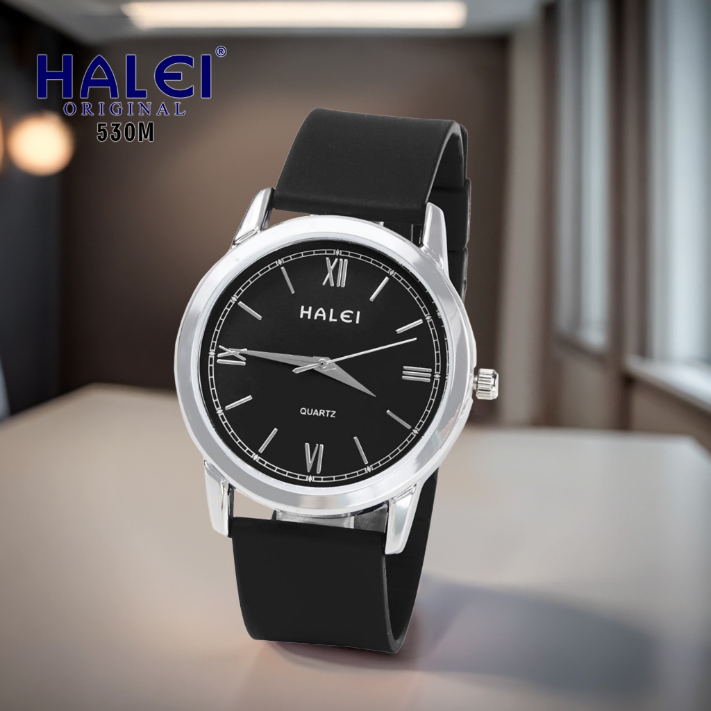 Halei Watch 530 M - Jam Tangan Halei Pria Karet Analog Kekinian - Tahan Air dan Garansi 1 Tahun. Fre