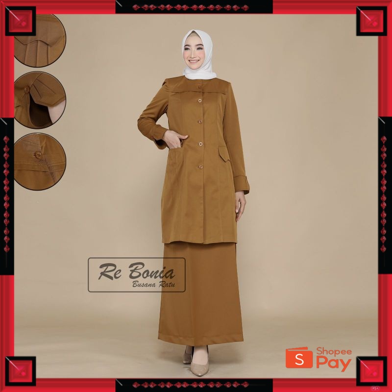 12.12 SERAGAM SALE / seragam tunik pemda wanita terbaru re bonia/ seragam pns kheki tua wanita/ sera