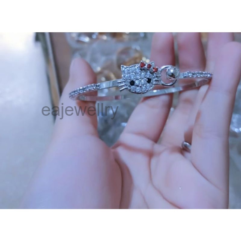 BANGLE XUPING GELANG WANITA DEWASA HELLO KITTY REALPICT BERLAPIS EMAS 24K