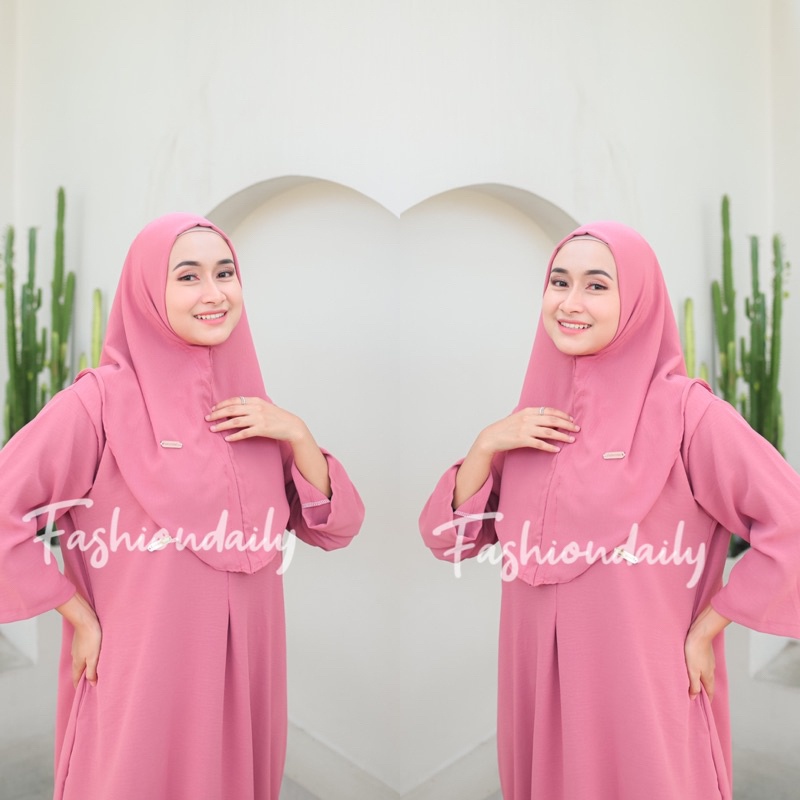 RKPERWIRA - ZEC OOTD WANITA NIA / Gamis Abaya CRINCLE / OOTD Kekinian Remaja ABG Muslimah / Gamis Po