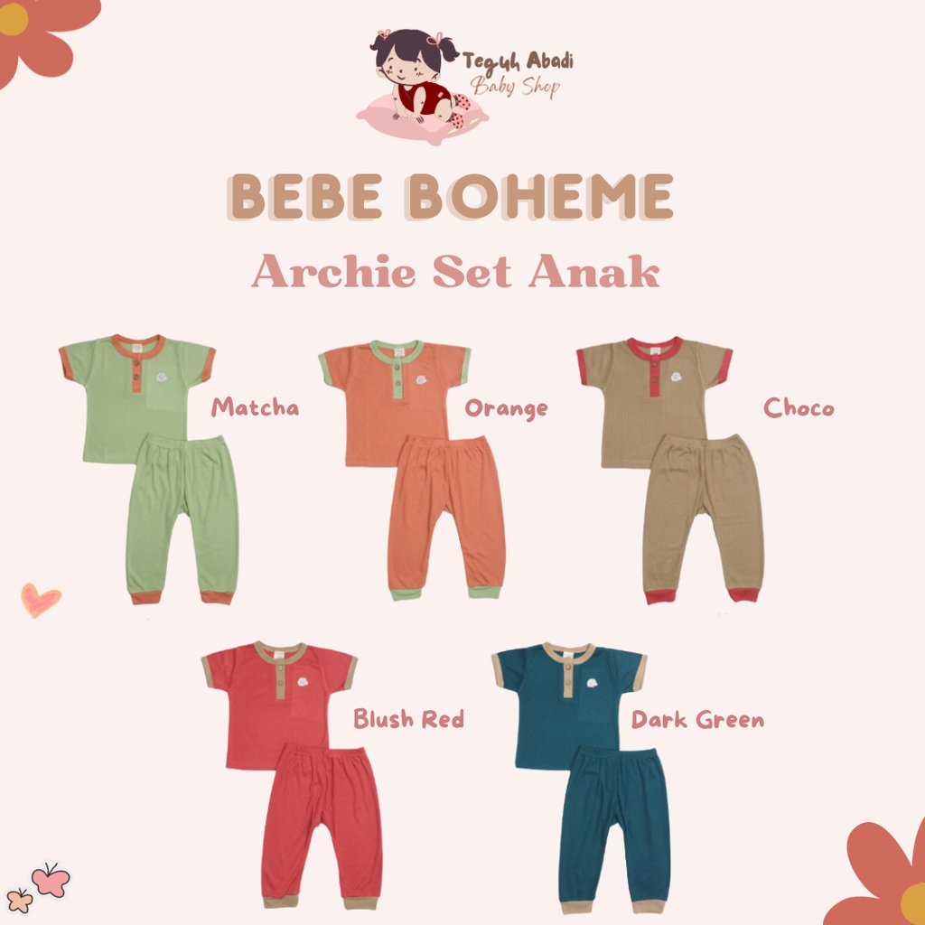 [TA] Bebe Boheme Set Baju Polos / Archie Set / Setelan Pendek Panjang