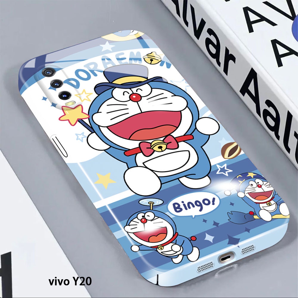 Untuk Vivo Y20 Y12S 2021 Y20A Y20i Y20S G Y20T Y20G Y12A New Film Case Gloss Cartoon Doraemon Full Cover Casing Camera Protection Shockproof Ponsel Cases