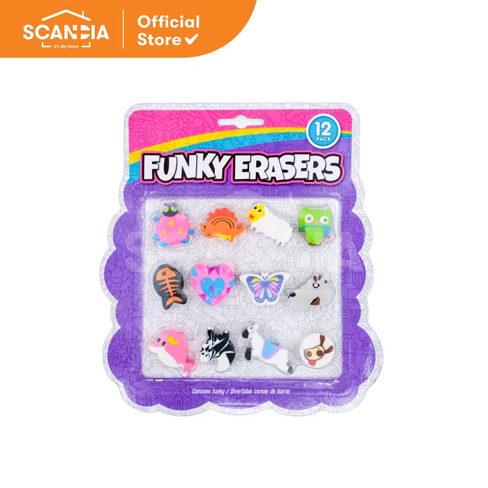 

SCANDIA Penghapus Erasers Funky 12 Pcs Rainbow (SG0035)