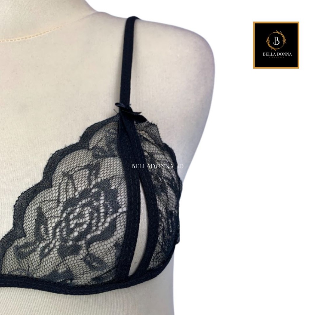 belladonna_id 1 Lingerie Sexy Pakaian Dalam Lingerie BRACD-01 Wanita Dewasa Sexy anggun termurah set pakaian dalam Set Bra dan G-String Transparant Pita Bunga-8