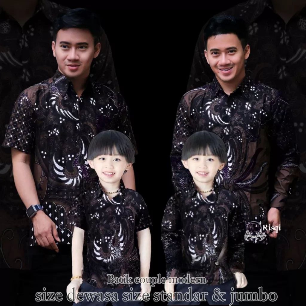 Kemeja Batik Anak Laki-laki Lengan Panjang Couple Batik Ayah Dan Anak Cowok Batik Bapak dan anak Cow