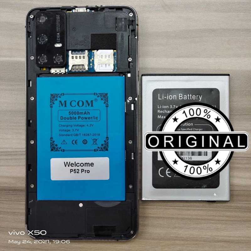 Battery Batre Batere Baterai Double Power Mcom Welcome P52 Pro Kapasitas 5000 Mah