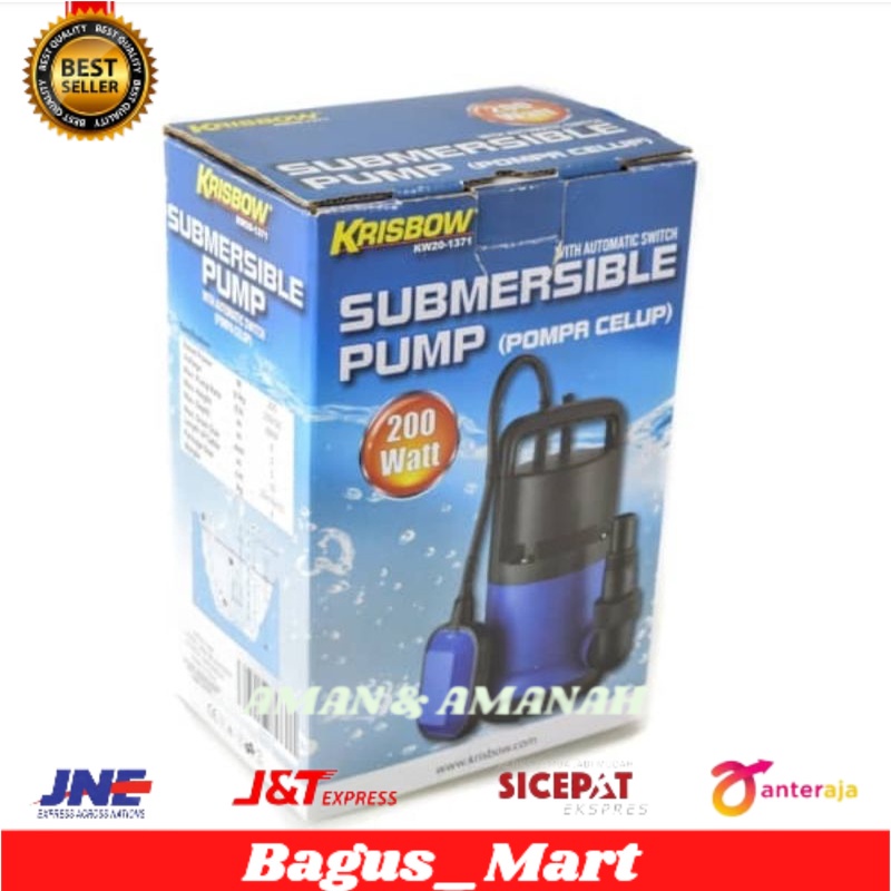 Krisbow Pompa Submersible 200w/Pompa celup/pompa kolam
