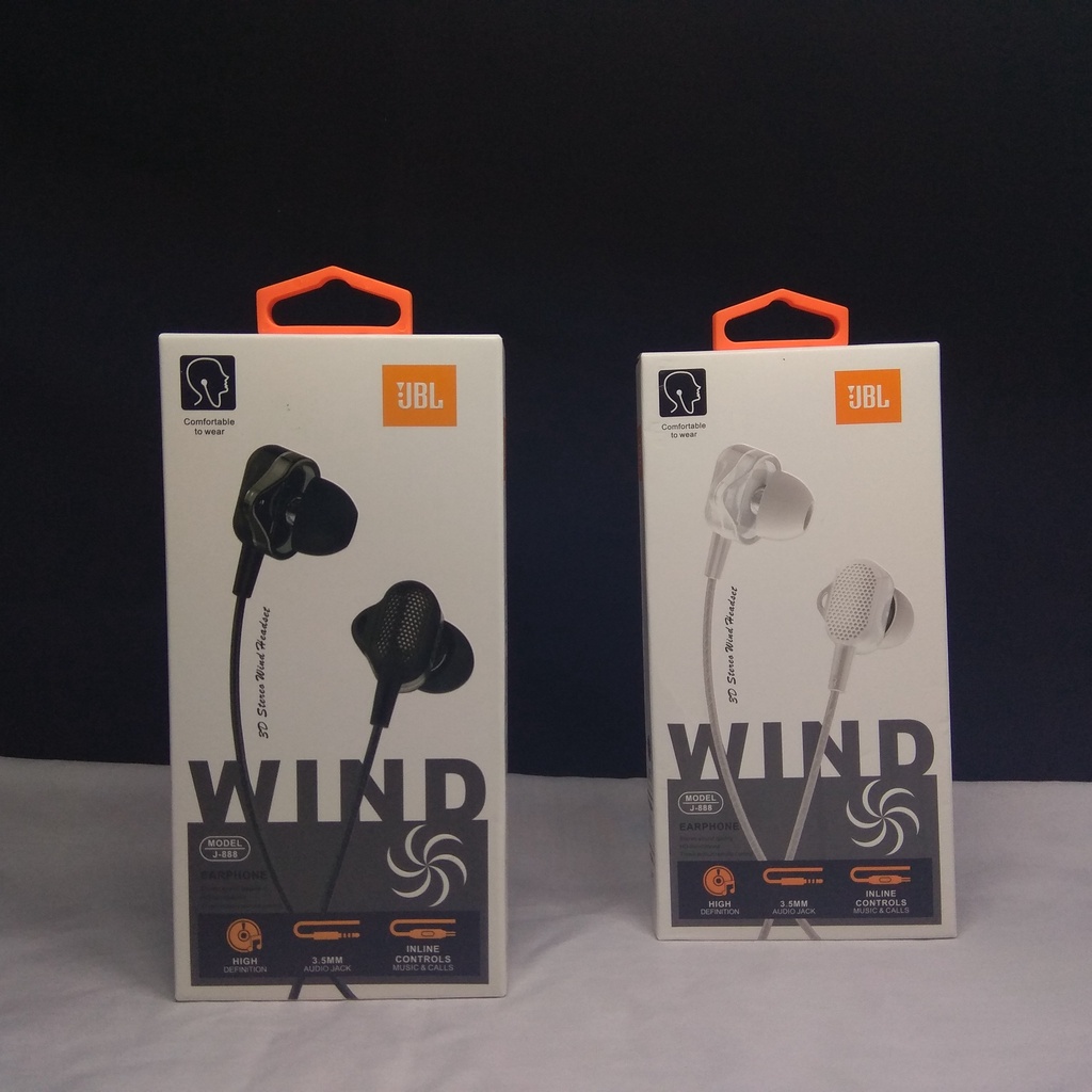 [ JBL J-888 ] JBL Wind 3D Stereo Headset JBL In-Ear Headphones JBL Super Bass | 3.5mm Jack for Phone