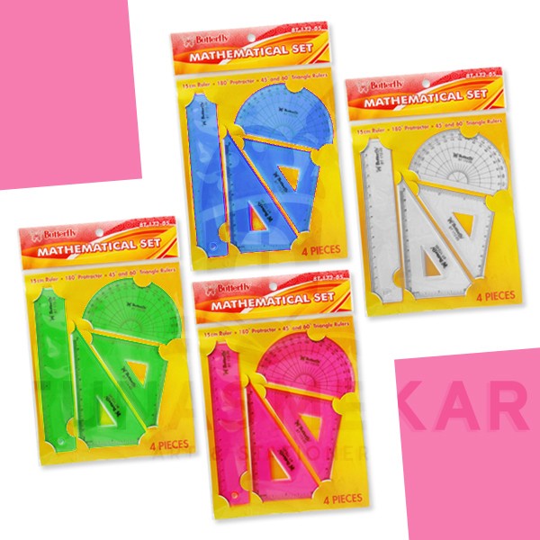 

Penggaris Butterfly Mathematical Set BT-172-05/ Set Penggaris Segitiga