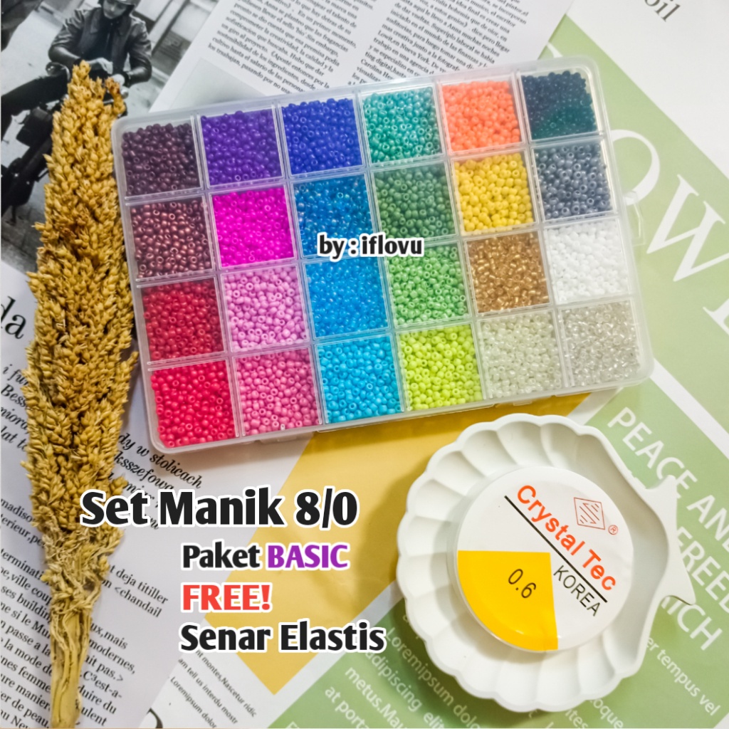 

COD Set Manik Manik DIY Lengkap Aesthetic Gelang Cincin Kalung / DIY Gelang manik manik box meronce manik anak / Beads Kit DIY 24 Warna Aesthetic