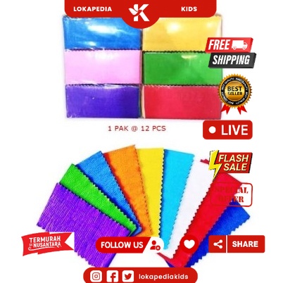 

(12 pak) KERTAS KREP WARNA WARNI / KERTAS CREPE RAINBOW