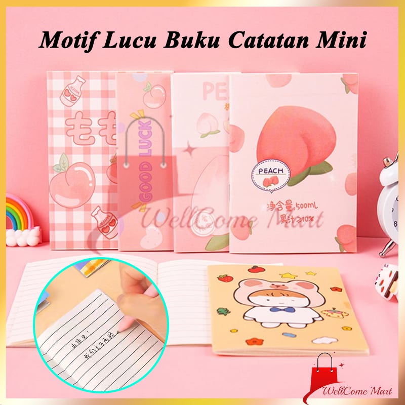 Catatan Sekolah Lucu Kartun Imut / Motif Lucu Buku Catatan Mini / Buku Catatan Tulis Kertas Mini Notebook