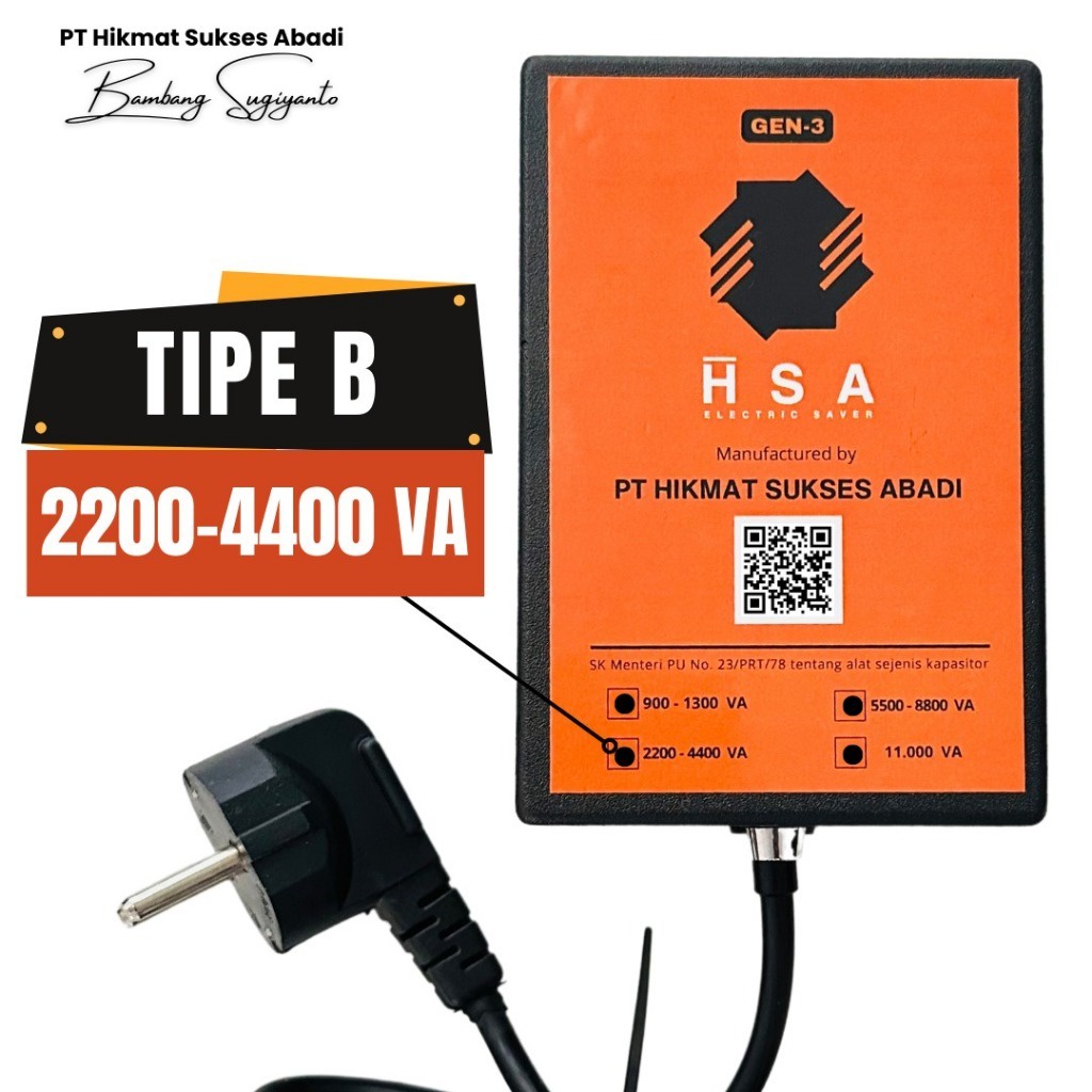 PENGHEMAT DAYA LISTRIK RUMAH 2200 W - 4400 WATT TIPE B HSA ELECTRIC SAVER PENGHEMAT LISTRIK TOKEN PL