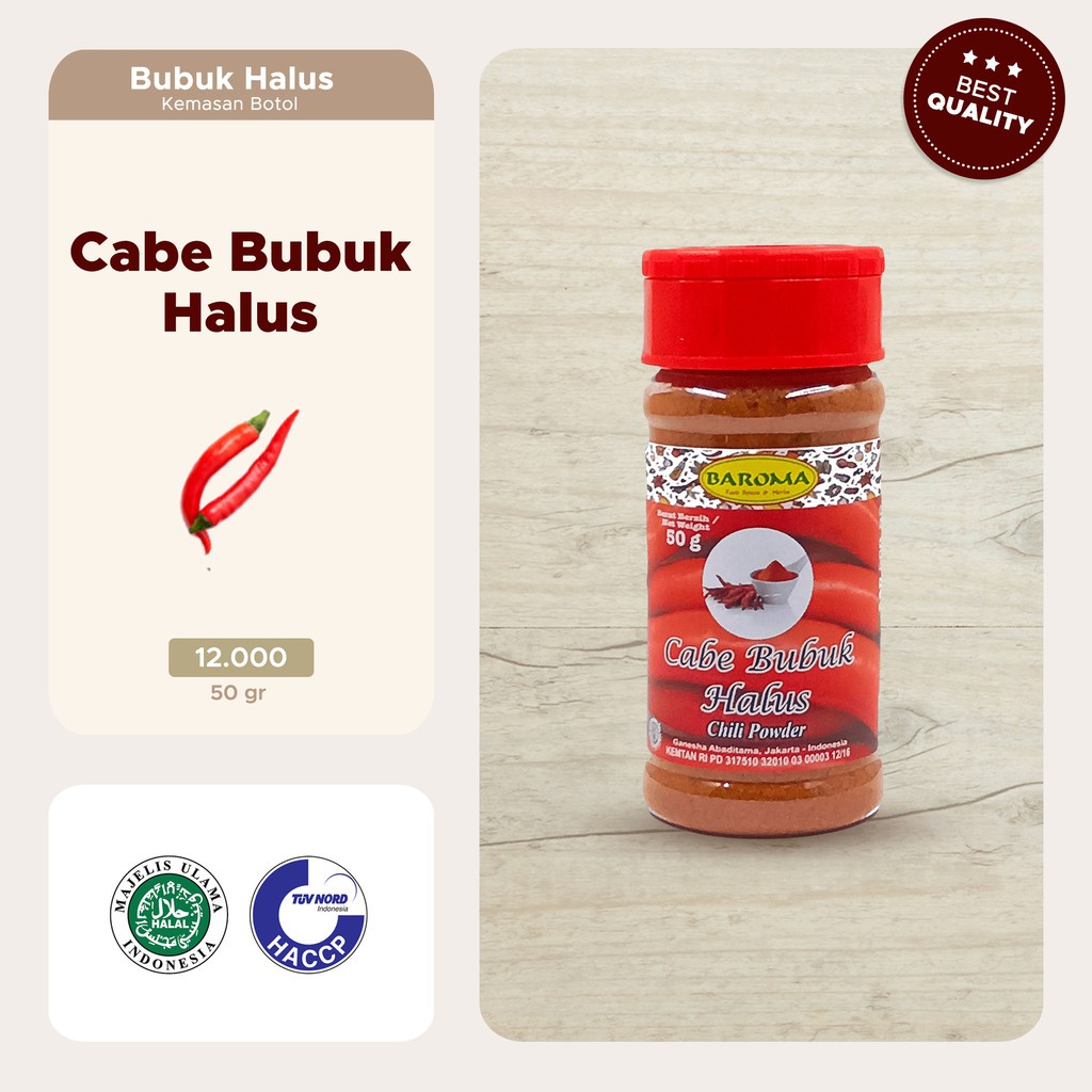 

Cabe Bubuk Halus / Chili Powder 50g - Baroma Bumbu Rempah