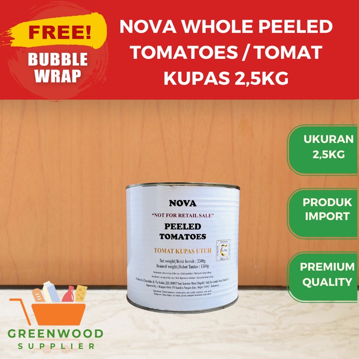 

Nova Whole Peeled Tomatoes / Tomat Kupas Utuh - 2,5KG