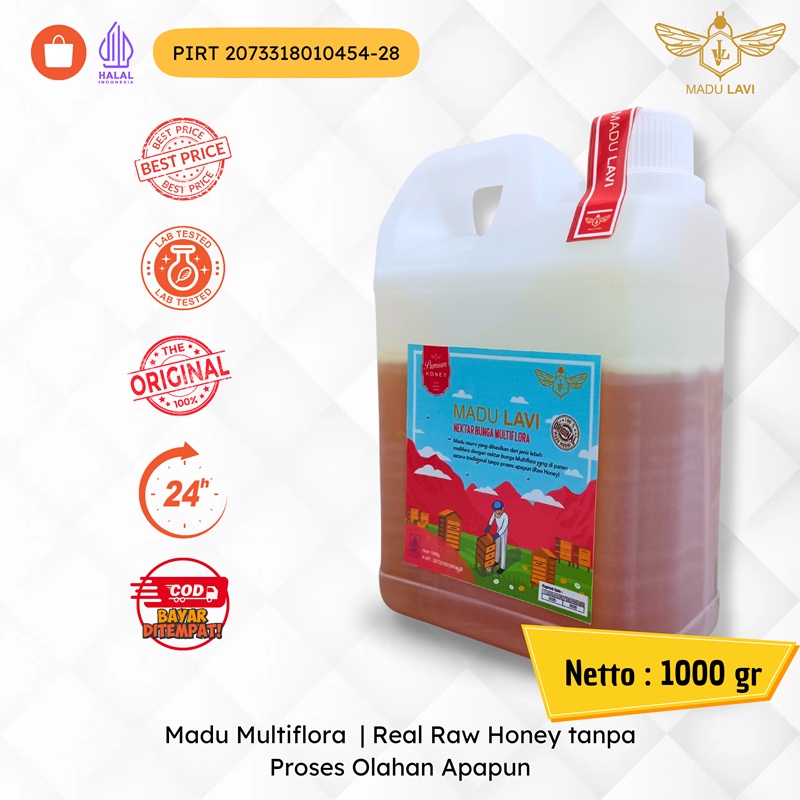 

MADU LAVI Madu Multiflora 1kg 100% Tanpa Campuran